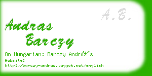 andras barczy business card